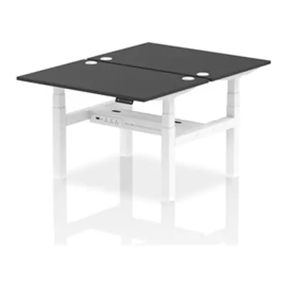 Air B2B 1200x800mm Height Adjustable 2P Bench Desk CP Black/White