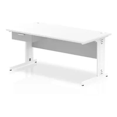 Impulse 1600x800 Desk White Top White Cable Managed Leg 1 Dr Fixed Ped