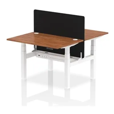 Air B2B 1200x800 Adjustable 2P Bench Desk CP Walnut/White + Screen