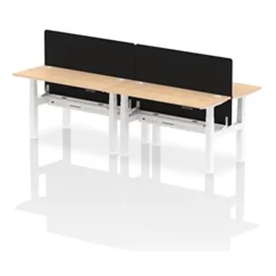 Air B2B 1400x600mm Adjustable 4P Bench Desk CP Maple/White + Screen