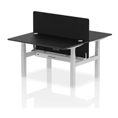 Air B2B 1400x800mm Adjustable 2P Bench Desk CP Black/Silver + Screen