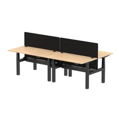 Air B2B 1400x800mm Adjustable 4P Bench Desk CP Maple/Black + Screen