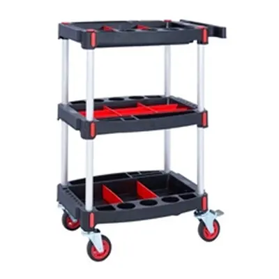 Proplaz Handy Tool Trolley; 3 Shelf; 100kg; Black/Silver