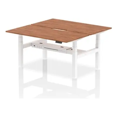 Air B2B 1600x800 Adjustable 2P Bench Desk Scalloped Walnut/White