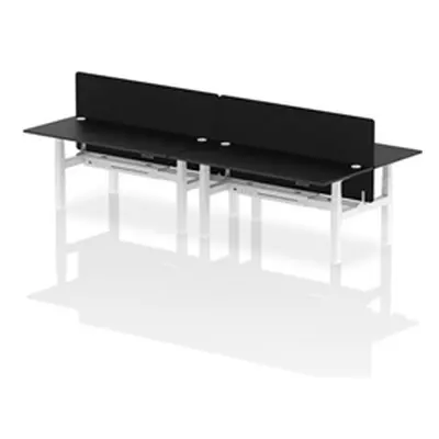 Air B2B 1800x800mm Adjustable 4P Bench Desk CP Black/White + Screen