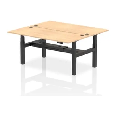 Air B2B 1800x800mm Height Adjustable 2P Bench Desk CP Maple/Black