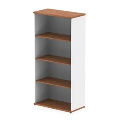 Impulse 1600mm Bookcase Walnut and White