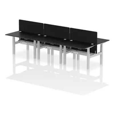 Air B2B 1200x800mm Adjustable 6P Bench Desk CP Black/Silver + Screen