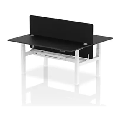 Air B2B 1800x800mm Adjustable 2P Bench Desk CP Black/White + Screen