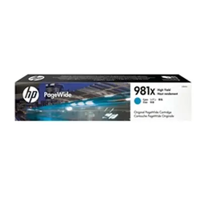 HP 981X High Yield Cyan Original PageWide Cartridge (L0R09A)