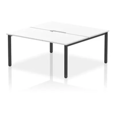 Evolve Plus 1600mm B2B 2 Person Bench Desk White Top Black Frame