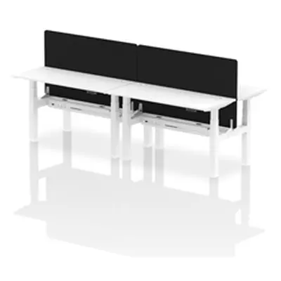 Air B2B 1400x600mm Adjustable 4P Bench Desk CP White/White + Screen