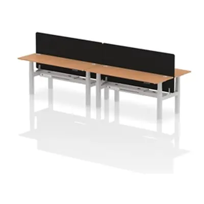 Air B2B 1800x600mm Adjustable 4P Bench Desk CP Oak/Silver + Screen