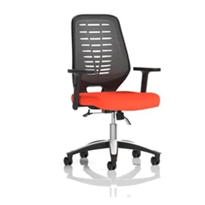 Relay Operator Chair Silver Back Tabasco Orange Height Adjustable Arms