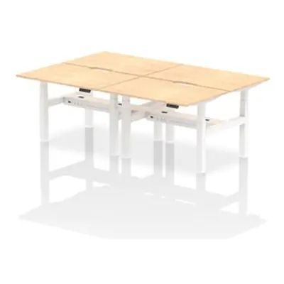 Air B2B 1200x800 Adjustable 4P Bench Desk Scalloped Maple/White