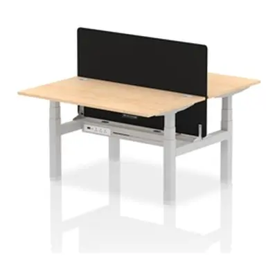 Air B2B 1400x800mm Adjustable 2P Bench Desk CP Maple/Silver + Screen