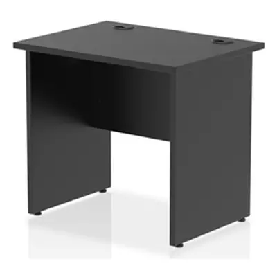 Impulse 800x600mm Straight Office Desk Black Top Panel End Leg