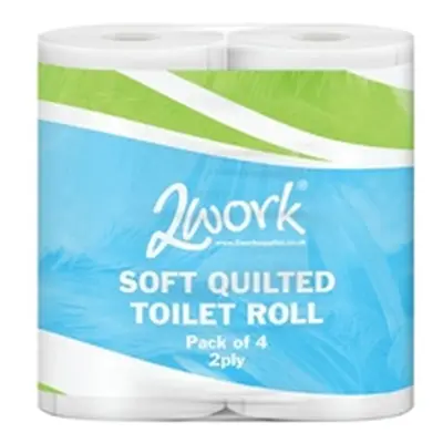 2Work Luxury 2-Ply Quilted Toilet Roll 300 Sheets (40 Pack) DQ4Pk