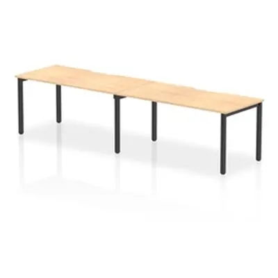 Evolve Plus 1600mm Single Row 2 Person Bench Desk Maple/Black