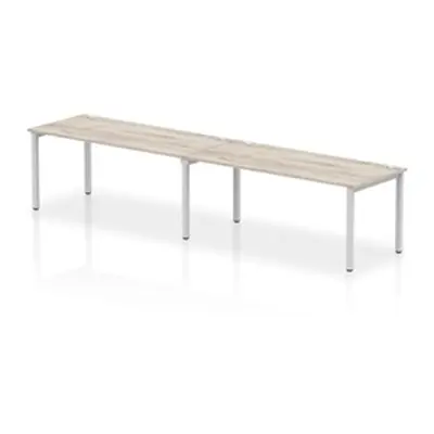 Impulse Bench Single Row 2 Person 1800 Bench Desk Grey Oak/Silver