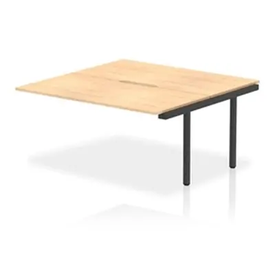 Evolve Plus 1600mm B2B Office Bench Desk Ext Kit Maple Top Black Frame