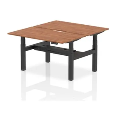 Air B2B 1400x800 Adjustable 2P Bench Desk Scalloped Walnut/Black