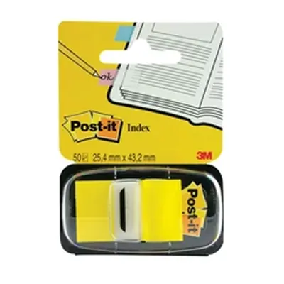 Post-it Index Tab 25mm Yellow With Dispenser 680-5