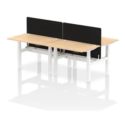 Air B2B 1200x800mm Adjustable 4P Bench Desk CP Maple/White + Screen