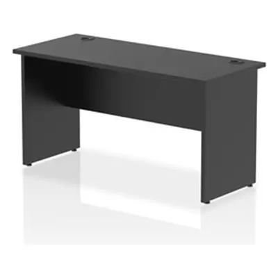 Impulse 1400x600mm Straight Office Desk Black Top Panel End Leg