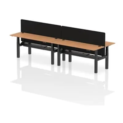 Air B2B 1800x600mm Adjustable 4P Bench Desk CP Oak/Black + Screen