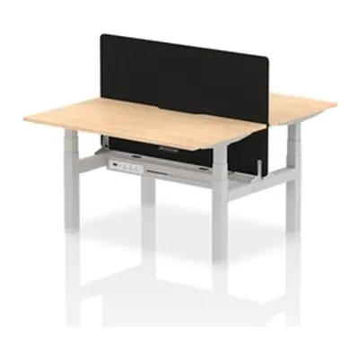 Air B2B 1400x800 Adjustable 2P Bench Desk Scallop Maple/Silver +Screen