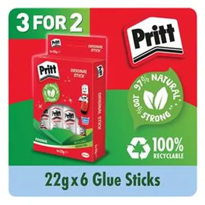 Pritt Stick Medium 22g Glue Stick (6 Pack x 3) 1456071