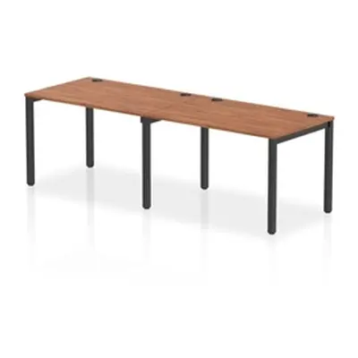 Impulse Bench Single Row 2 Person 1200 Black Frame Bench Desk Walnut