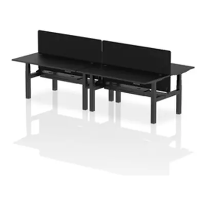 Air B2B 1600x800mm Adjustable 4P Bench Desk CP Black/Black + Screen