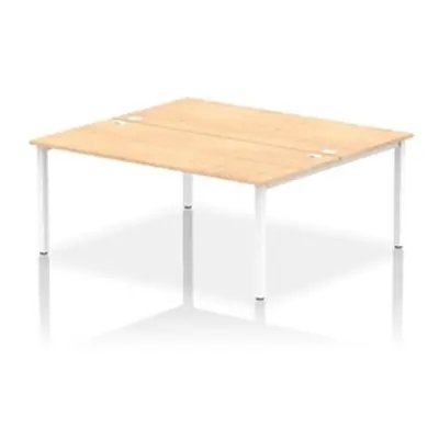 Impulse Bench B2B 2 Person 1800 White Frame Office Bench Desk Maple