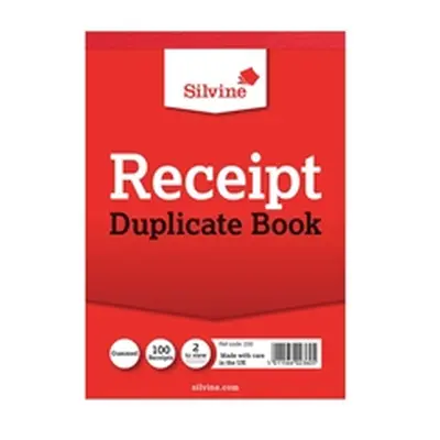 Silvine Duplicate Receipt Book 105x148mm Gummed (12 Pack) 230