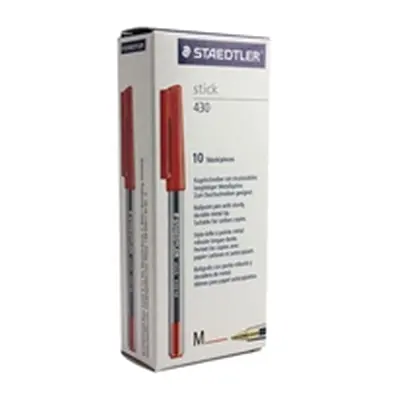 Staedtler Stick 430 Ballpoint Pen Medium Red (10 Pack) 430-M2