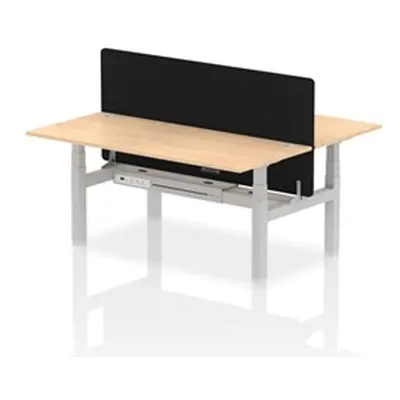 Air B2B 1800x800mm Adjustable 2P Bench Desk CP Maple/Silver + Screen