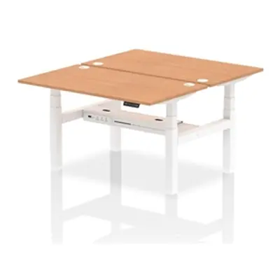 Air B2B 1400x800mm Height Adjustable 2P Bench Desk CP Oak/White