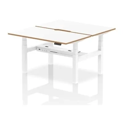 Air B2B Oslo 1400x800 Adjustable 2P Bench Desk Wood Edge White/White