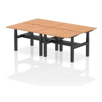 Air B2B 1200x800 Adjustable 4P Bench Desk Scalloped Oak/Black