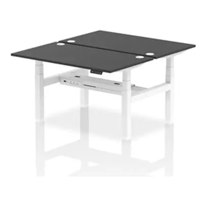 Air B2B 1400x800mm Height Adjustable 2P Bench Desk CP Black/White