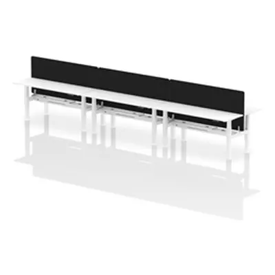 Air B2B 1800x600mm Adjustable 6P Bench Desk CP White/White + Screen