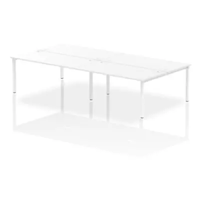 Impulse Bench B2B 4 Person 1600 White Frame Office Bench Desk White