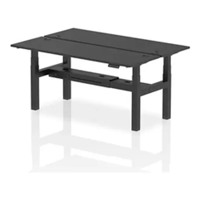 Air B2B 1800x600mm Height Adjustable 2P Bench Desk CP Black/Black