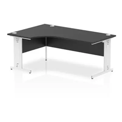 Impulse 1800 LH Crescent Desk Black/White Cable Managed Leg