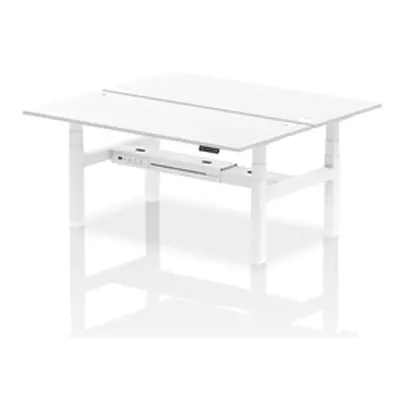 Air B2B 1800x800mm Height Adjustable 2P Bench Desk CP White/White