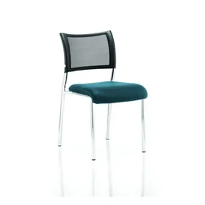 Brunswick Visitor Chair Kingfisher Colour Seat Chrome Frame