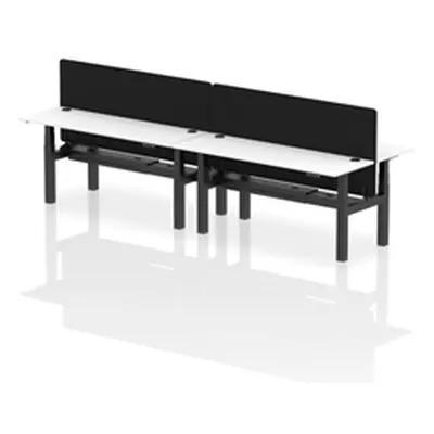 Air B2B 1800x600mm Adjustable 4P Bench Desk CP White/Black + Screen