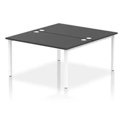 Impulse Bench B2B 2 Person 1400 White Frame Office Bench Desk Black